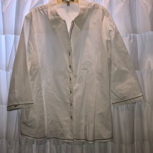 Crisp White Button Down by Foxcroft!